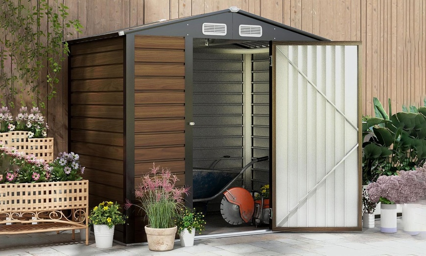 Image 1: Outsunny Garden Metal Shed