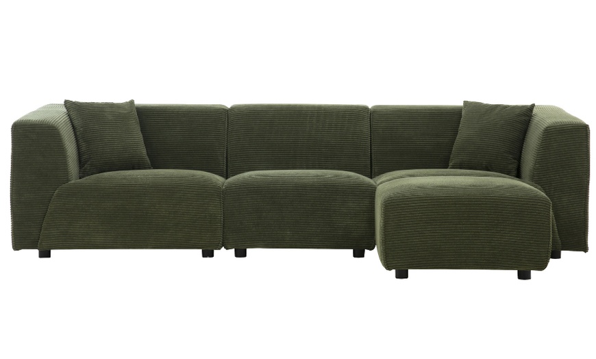 Image 17: Canapé modulable 3 ou 4 places avec pouf en velours côtelé de Kocoon