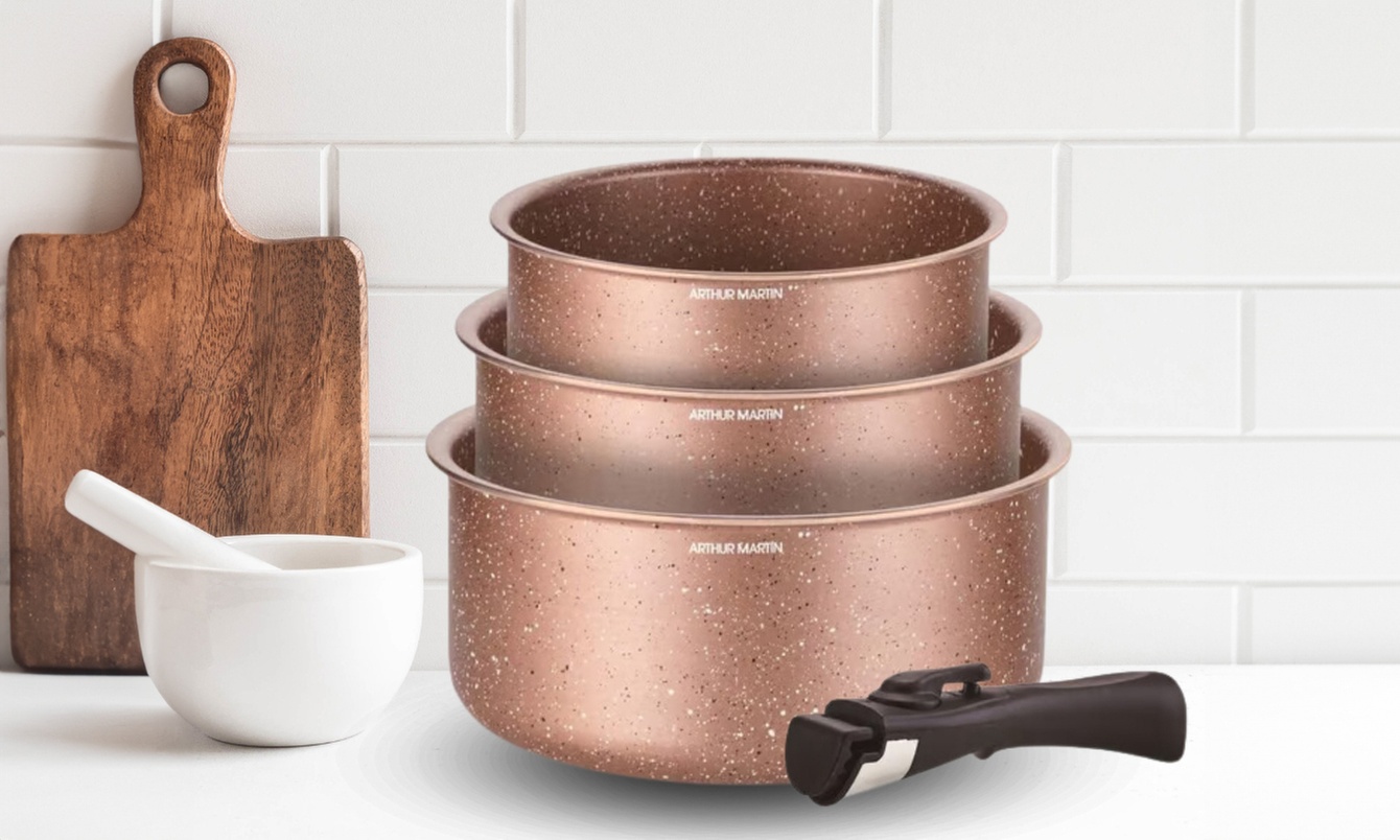 Cacerolas de acero inoxidable con asa Arthur Martin