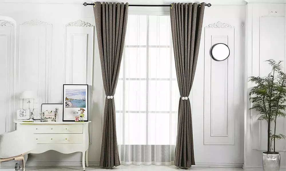 2Pcs Curtain Tie Backs Magnetic Ball Buckle Holder Tieback Clips Window Home