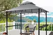Outdoor BBQ Pavilion Gazebo - Steel Frame with Double Roof & Side Shelves - Second Medium