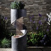 Image 3: Spiral Rainfall Water Feature with Planter and LED Lights