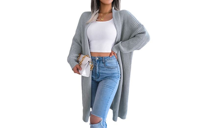 Image 5: Chunky Knit Long Sleeve Cardigan