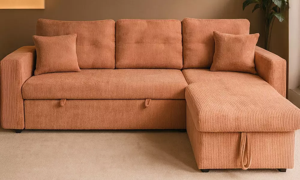 Canapé d'angle convertible Kocoon "San Diego" 4 places avec coffre