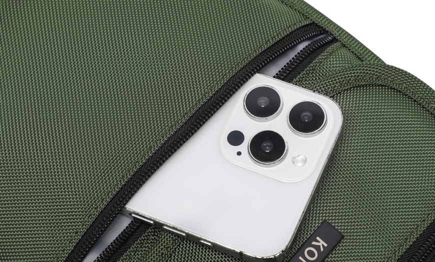 Image 12: Bolso bandolera resistente con múltiples bolsillos
