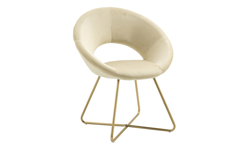 Image 2: Fauteuil rond en velours