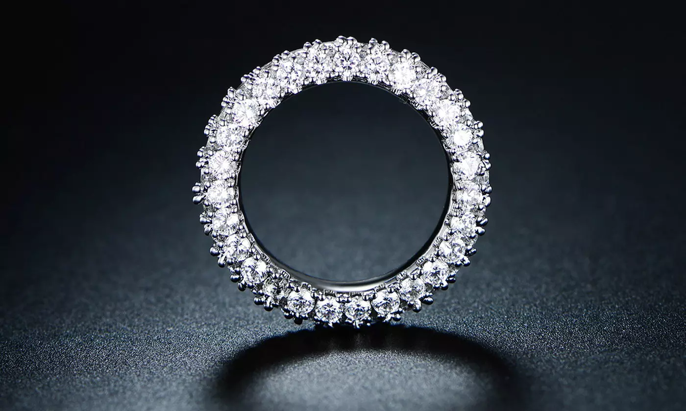 Women's Three Row Cubic Zirconia Band Ring By Barzel
