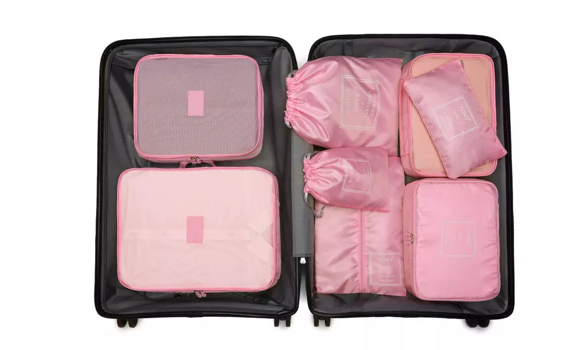 Valise rigide avec coque en ABS et 8 sacs de rangement