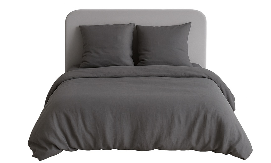 Image 2: Juego de funda nórdica UNI en acabado Micro Lavée