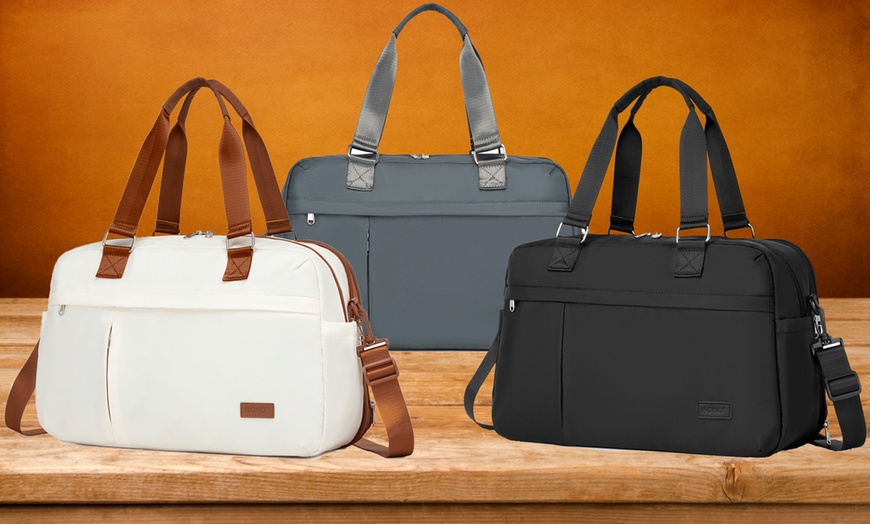 Image 1: KONO 20L Expandable Travel Duffel Bag with Wet-Dry Compartment