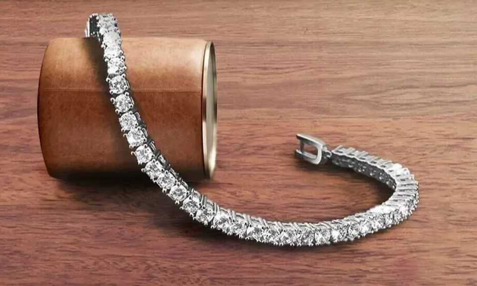 Round Cut Tennis Bracelet Made With Crystals From Swarovski Multiple Options