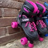 Image 1: X-Skate Adjustable Quad Roller Skates with Built In Adjusters for Kids