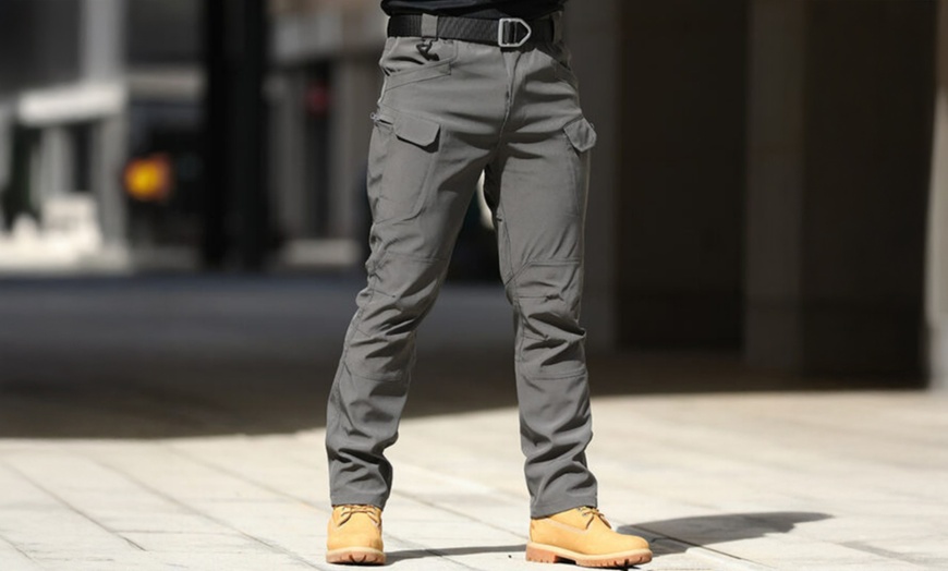 Image 4: Men's Stretchy Cargo Work Pants 