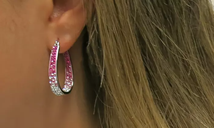Inside Out Hoops With Free 2.00 CTTW Studs With Crystals From Swarovski 