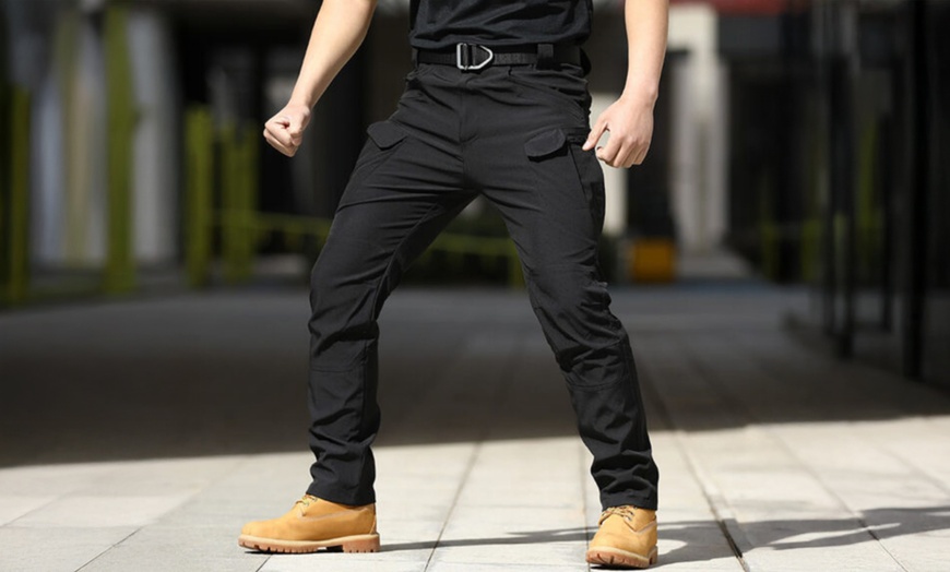 Image 1: Men's Stretchy Cargo Work Pants 