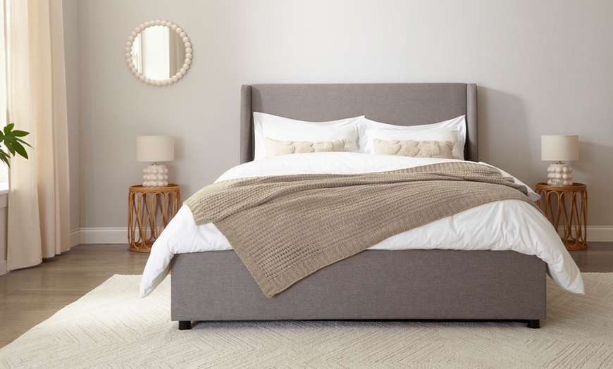 Image 7: DS Living Siena Winged Bed in Grey