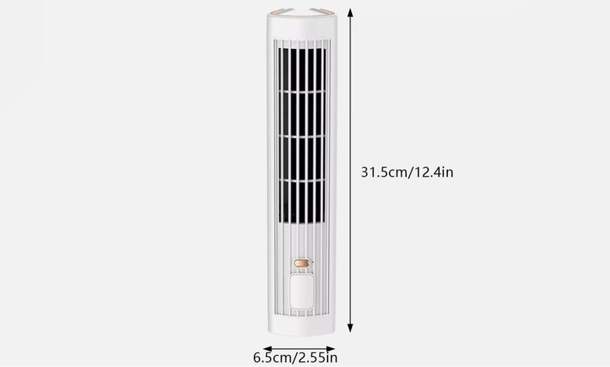 Image 6: Desktop Mini Tower Fan with 3 Fan Speeds
