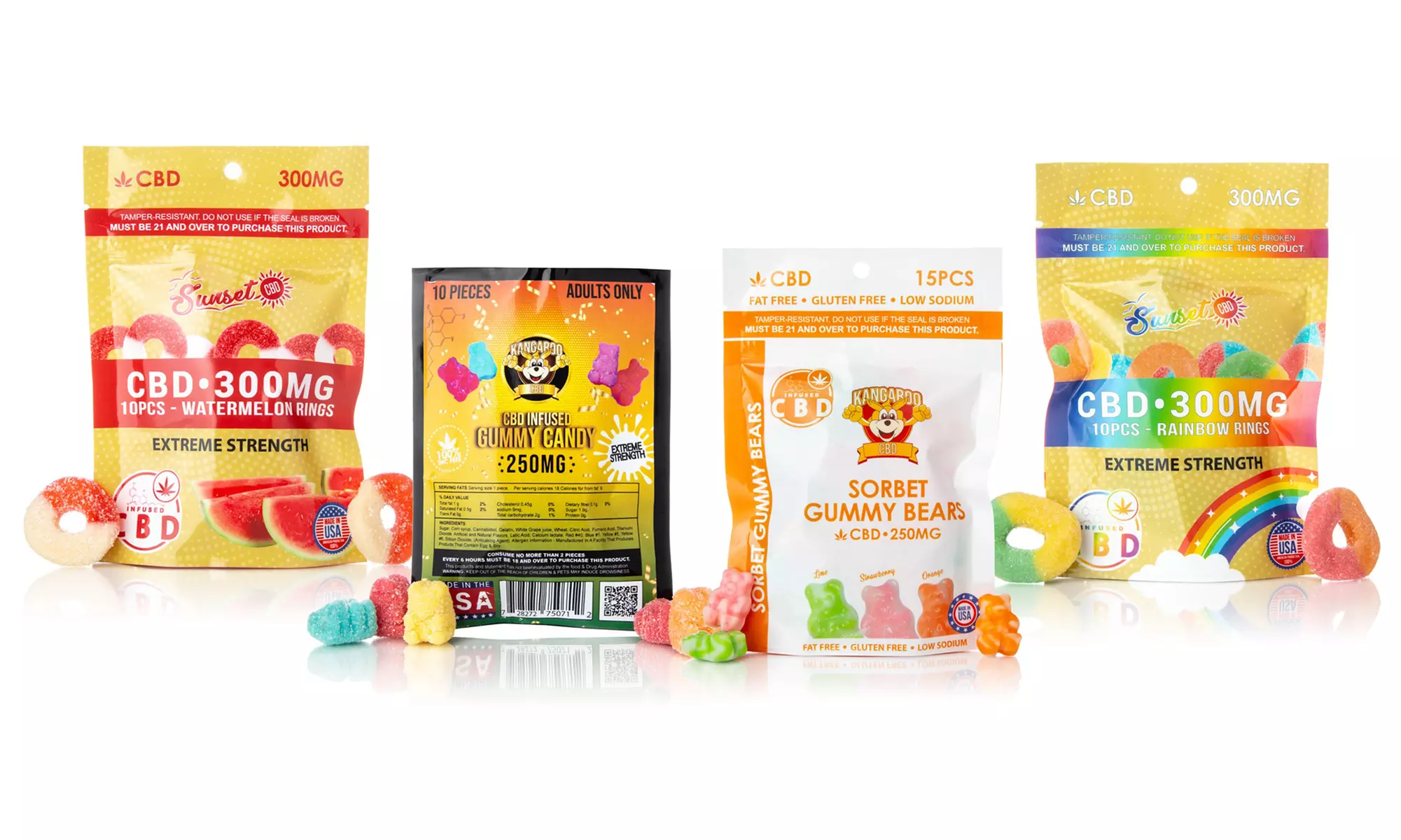 Groupon Exclusive High Potency CBD Infused Gummy Bundles (Kangaroo & Sunset)