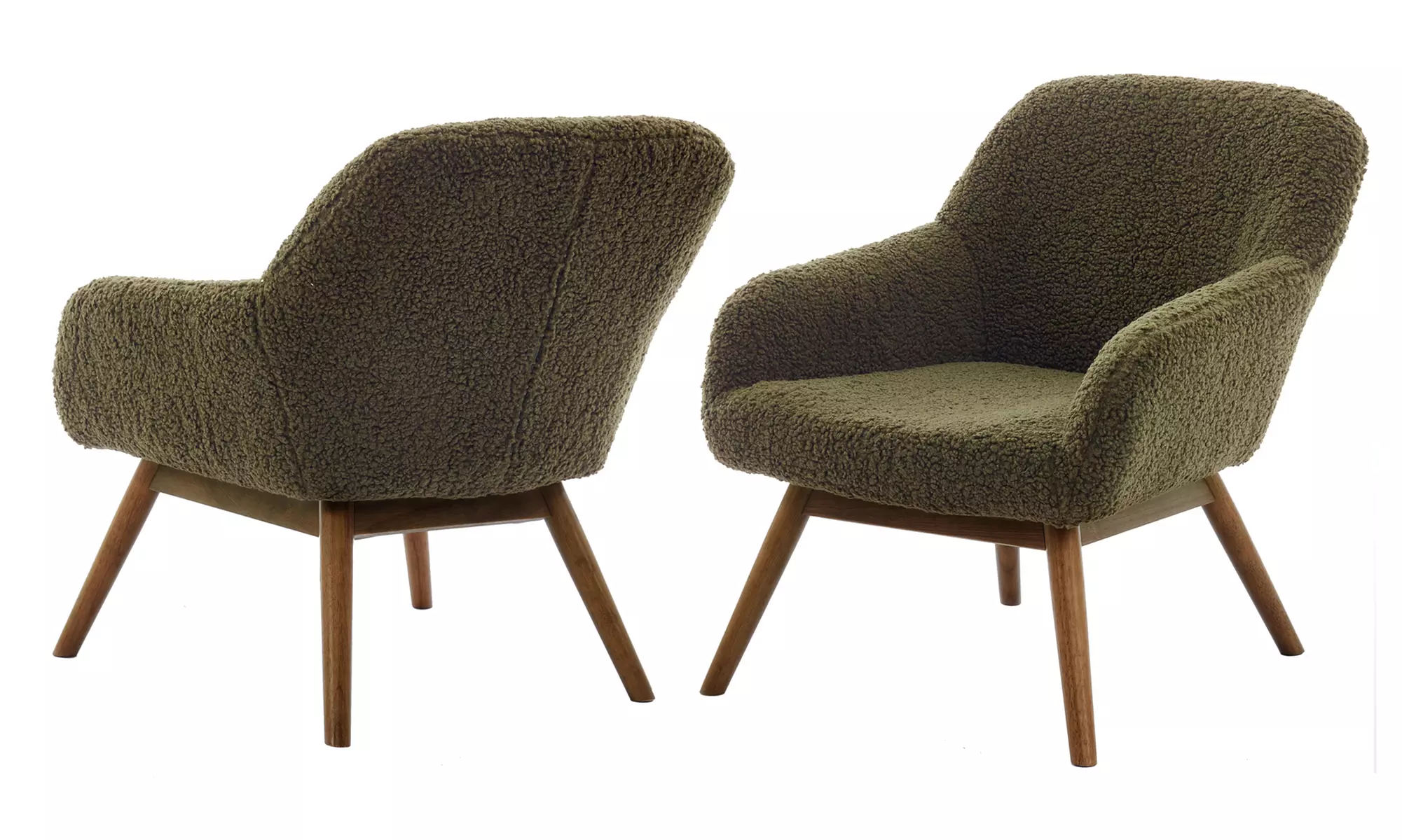 Poltrona scandinava con gambe in legno massello Doosense