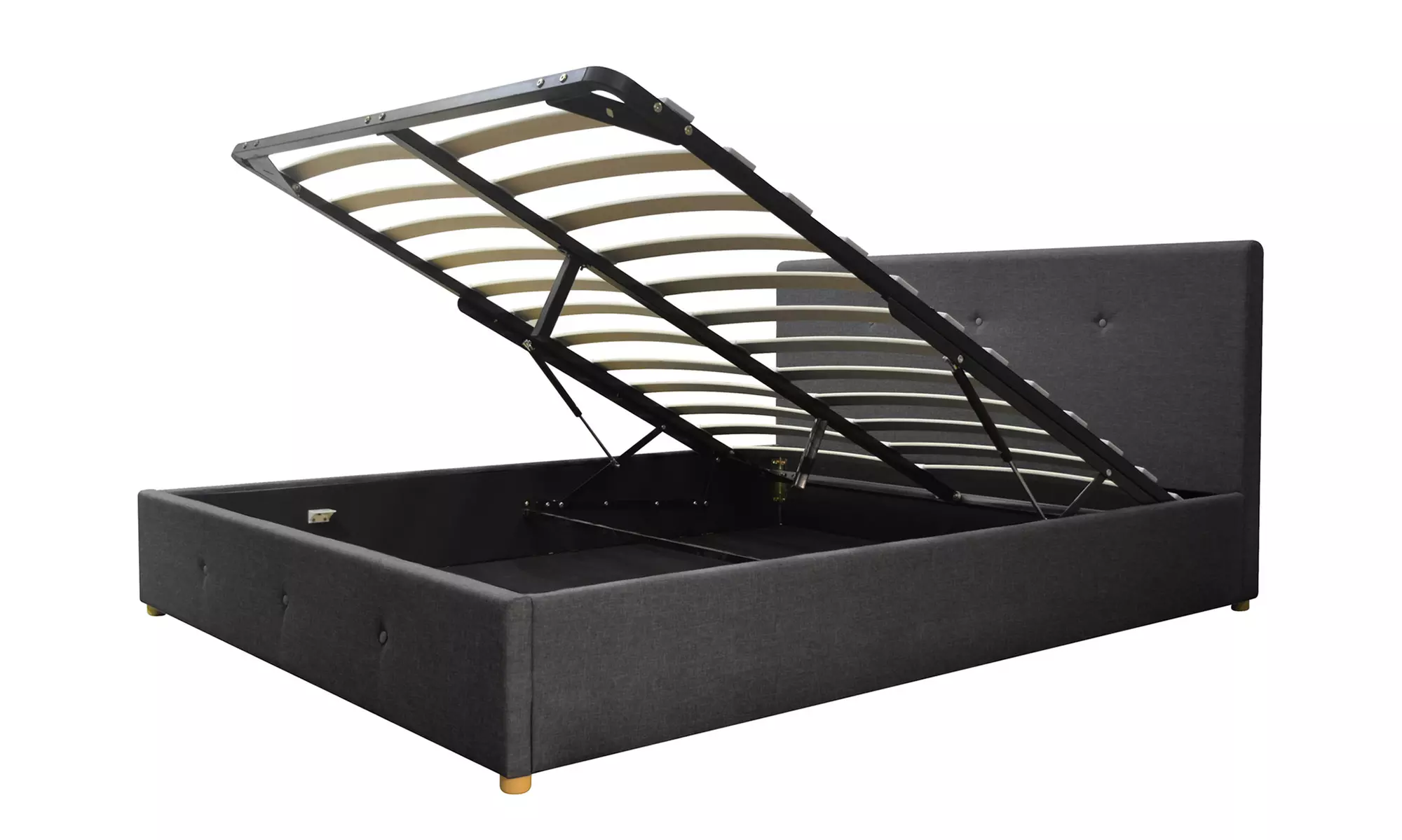 Lit coffre majestueux tissu capitonné Sampur