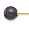 Image 2: Paris Jewelry 18k Yellow Gold Plated 4 MM Black Pearl Stud Earrings