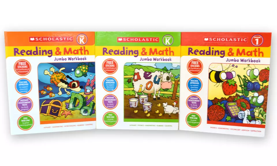 Scholastic Reading and Math Jumbo Workbooks - Primary Image