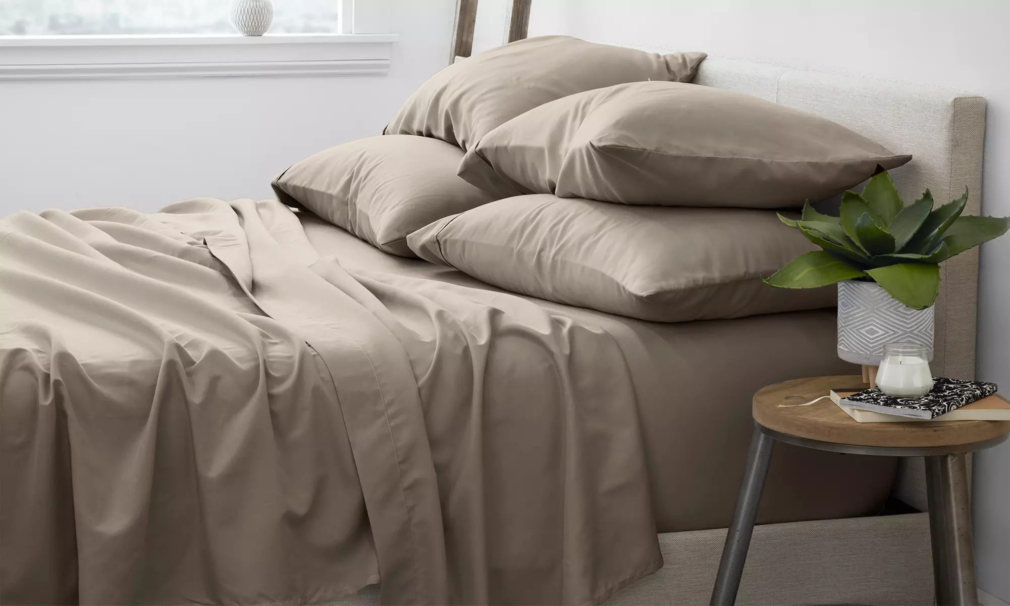 Merit Linens 6-Piece Luxury Wrinkle Free Hotel Bed Sheet Set