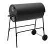 Image 2: Outdoor Garden Trolley Barrel Charcoal Grill with Temperature Control