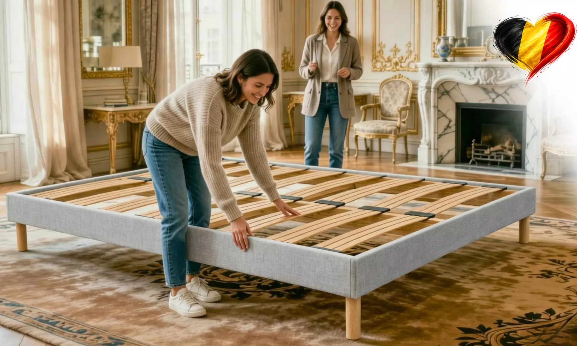 Ensemble sommier à lattes dynamiques et matelas à mémoire de forme