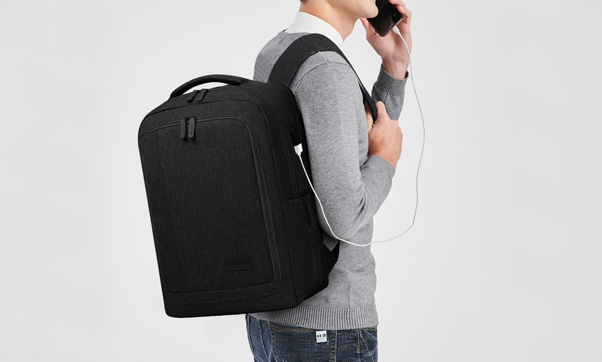 Image 5: Kono Multi-Compartment Backpack with USB Port
