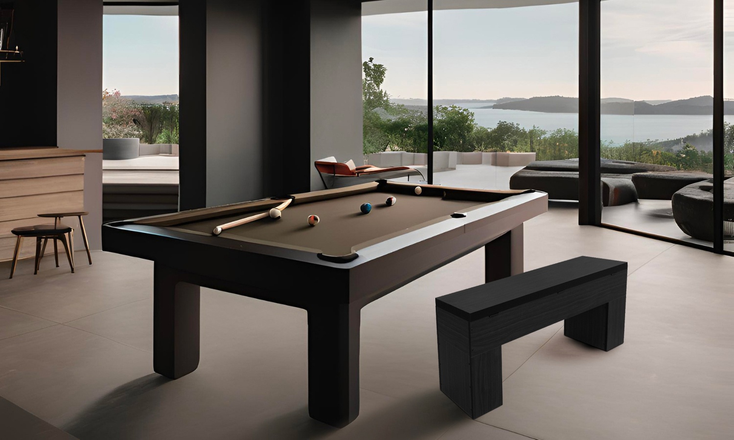 Tasche oder Etui für Billard-Queue oder Zweisitzer-Bank