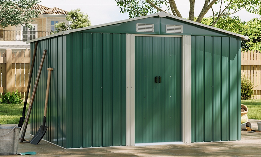 Image 12: Large Metal Garden Tool Storage Shed in 6 Styles