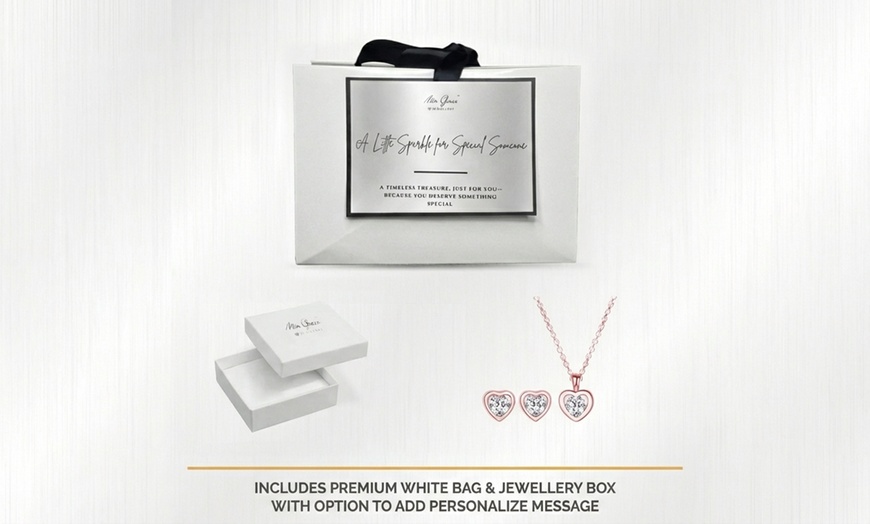 Image 9: Mia Grace Jewellery Austrian Crystal Heart Pendant & Earrings Gift Set