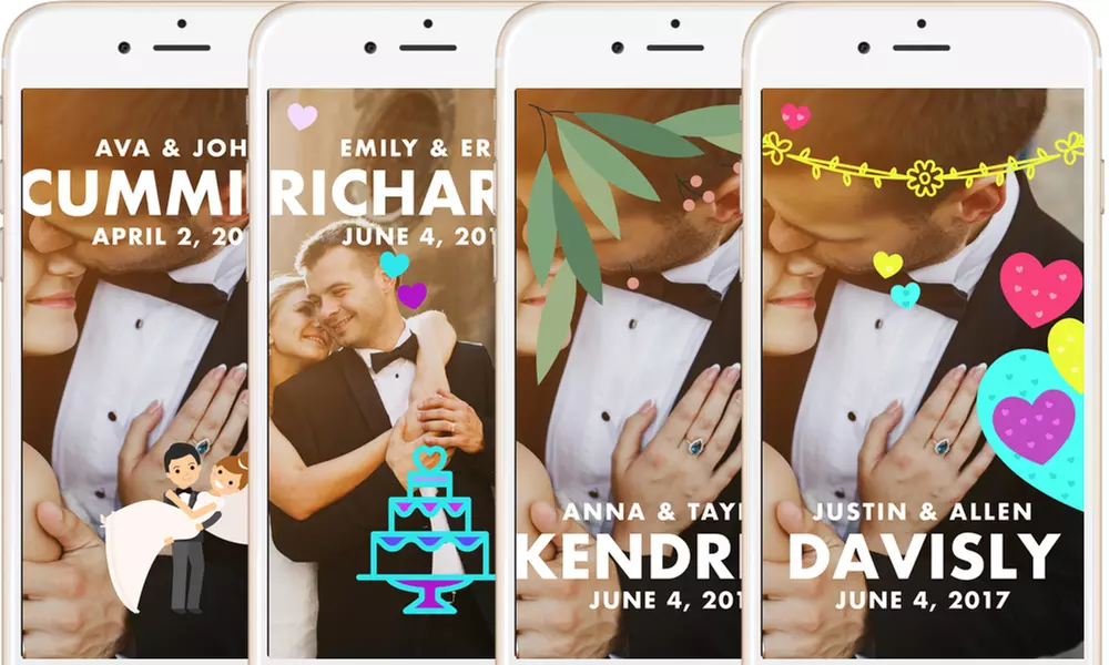 One, Two, or Three Snapchat GeoFilters for Wedding, Party, or Event from Happy Filter (Up to 81% Off) - Second Medium