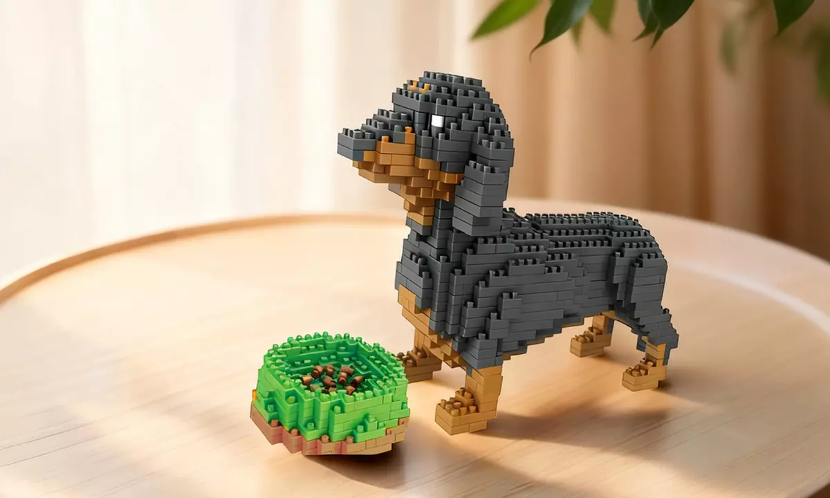 Hund-Baustein-Set mit ca. 800 Teilen: Dachshund, Doberman oder Corgi