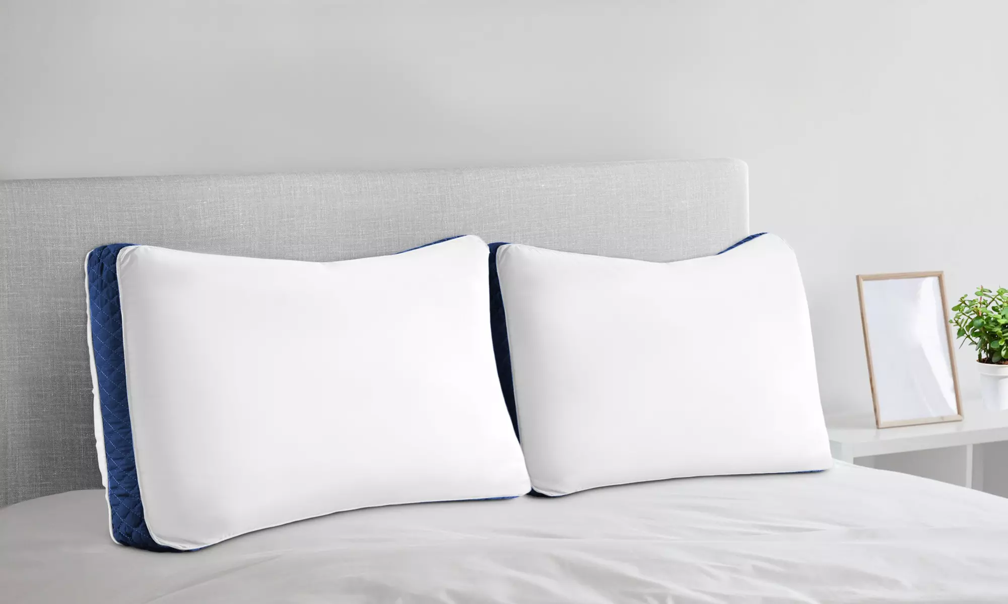 2Pack Gusseted Pillows - Microfiber Breathable Down Bed Pillow Pair by Lux Decor