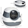 Image 2: PawHut Foldable Cat Litter Tray with Lid