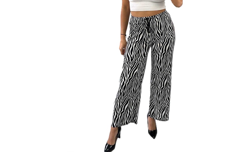Image 5: Animal Prints Wide Leg Palazzo Trousers