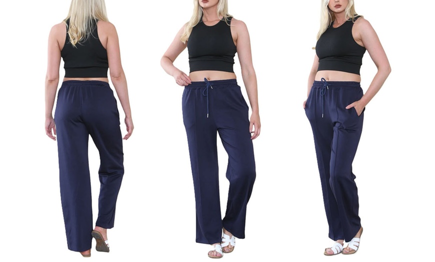 Image 9: Plain and Seam Front Wide Leg Trousers