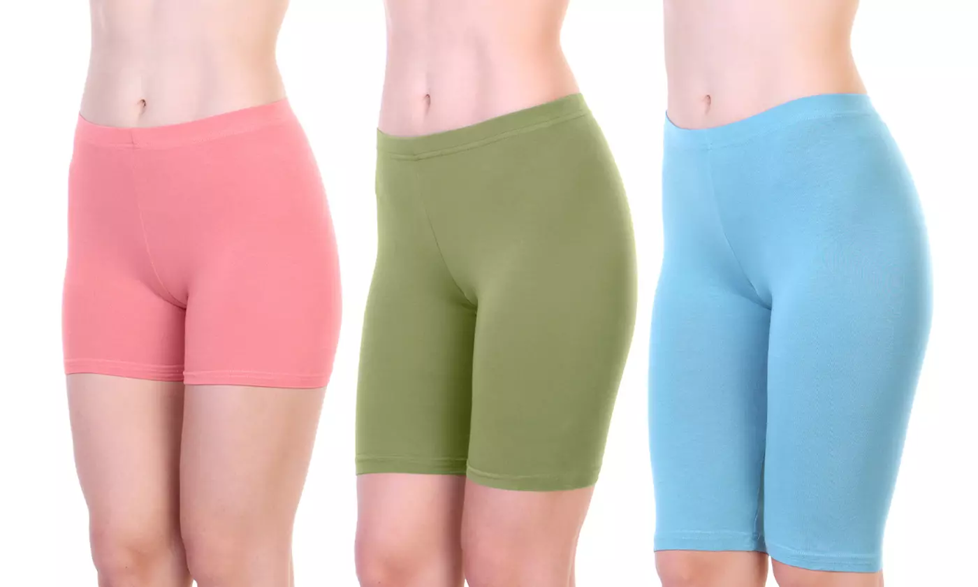 6-Pack Angelina Cotton Biker Short Anti-Chafing Shorts - Primary Image