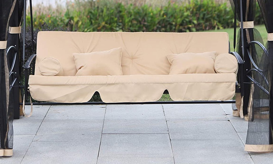 Image 6: Outsunny Three Seater Swing Chair