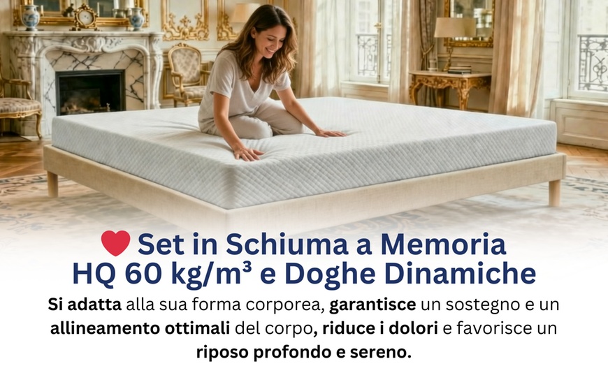 Image 13: Rete a doghe e materasso in memory foam