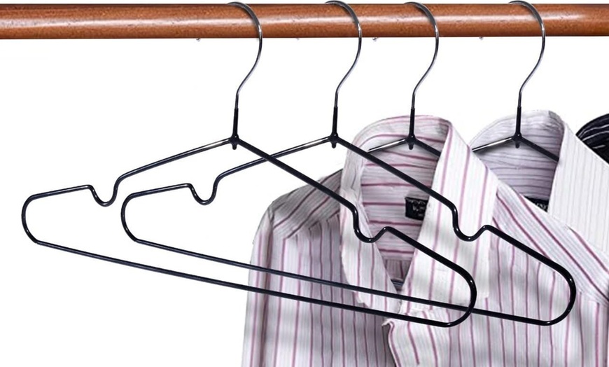 Image 4: Rubber Coated Metal Hangers - Non-Slip, Space Saving, Heavy Duty