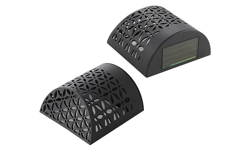 Image 3: Moroccan Solar Wall Lights - 4 Pack, Warm White LED