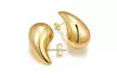 Italian Made 925 Sterling Silver Gold or Silver Chunky Teardrop Earrings - Second Medium