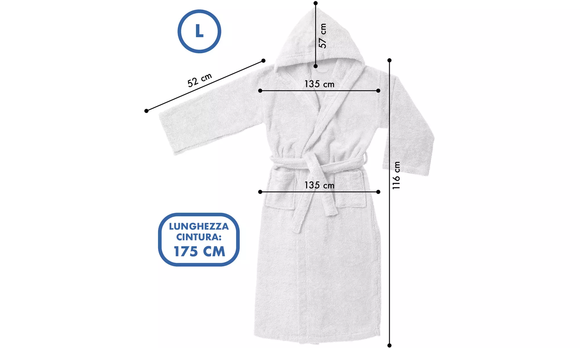Accappatoio in spugna unisex