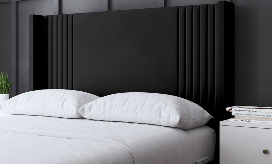 Image 11: DS Living Elara Winged Panel Bed With Ottoman Gas Lift