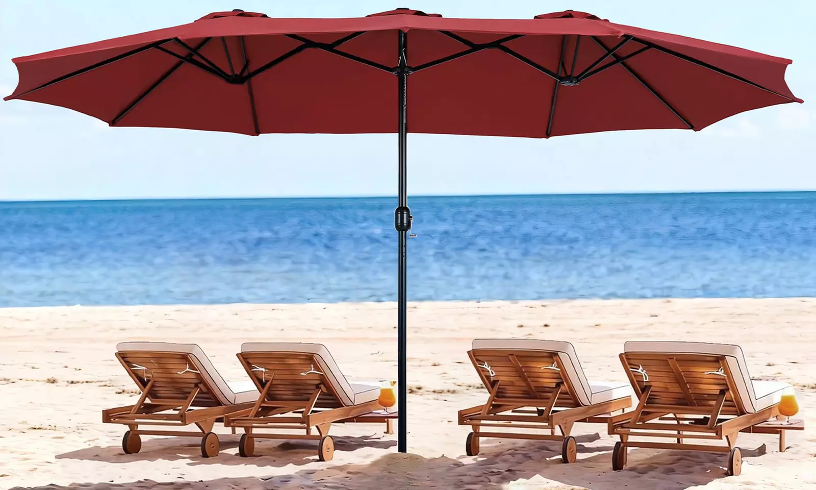 Mountview 380cm Double-Sided Patio Parasol Umbrella