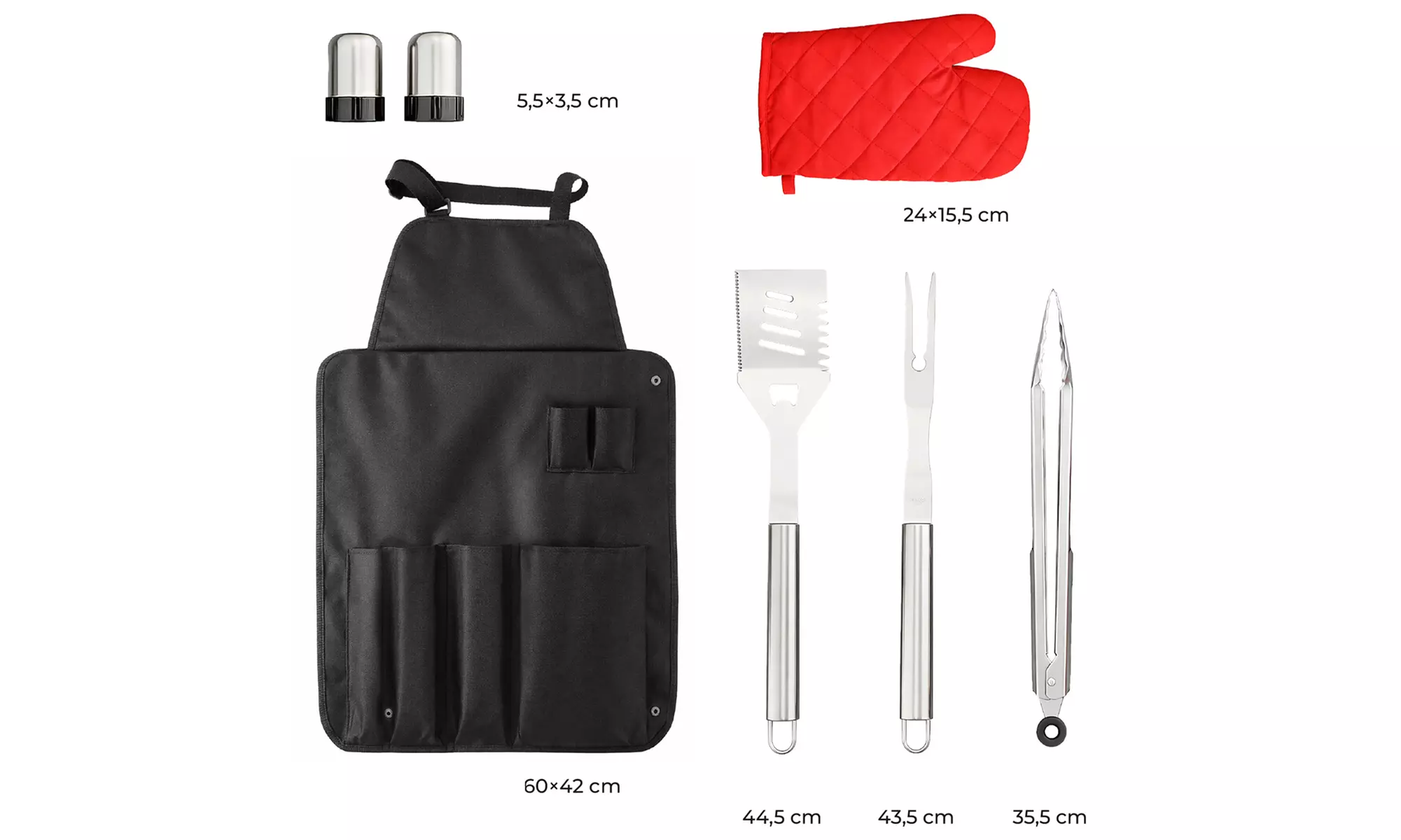 Set accessori BBQ professionali in acciaio inox