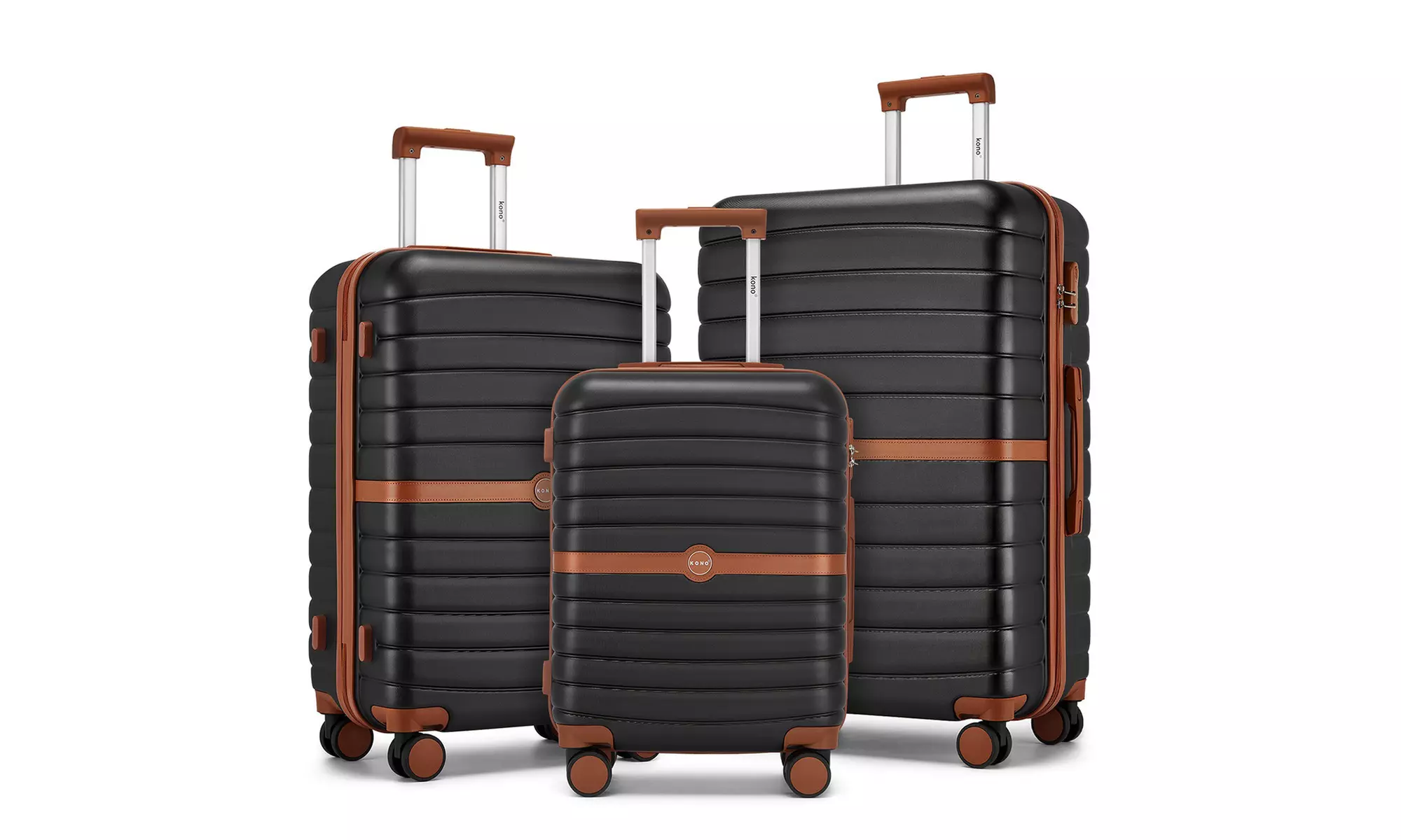 KONO Stylish Stripe Design Suitcase with Spinner Wheels